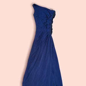 One shoulder ruched formal gown